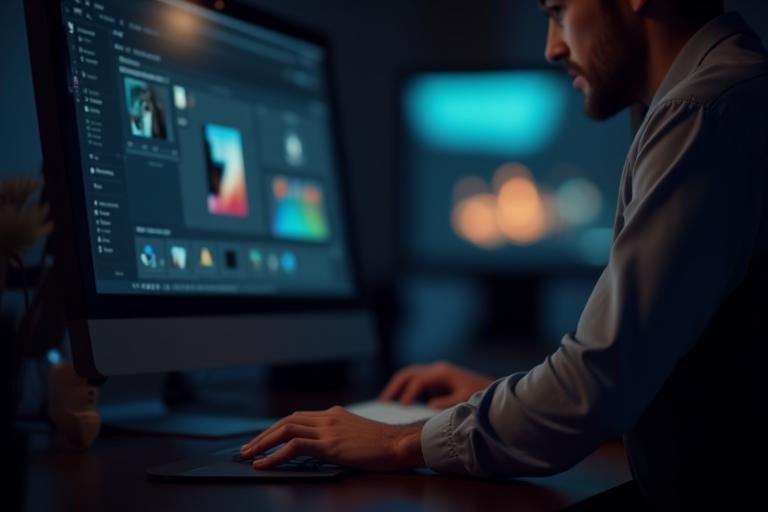 Interface do software EditFlow Pro em uso