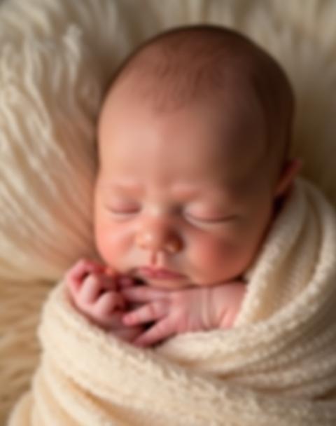 Retrato artístico de um bebê recém-nascido dormindo