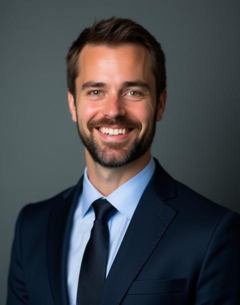 Headshot corporativo de um homem de terno